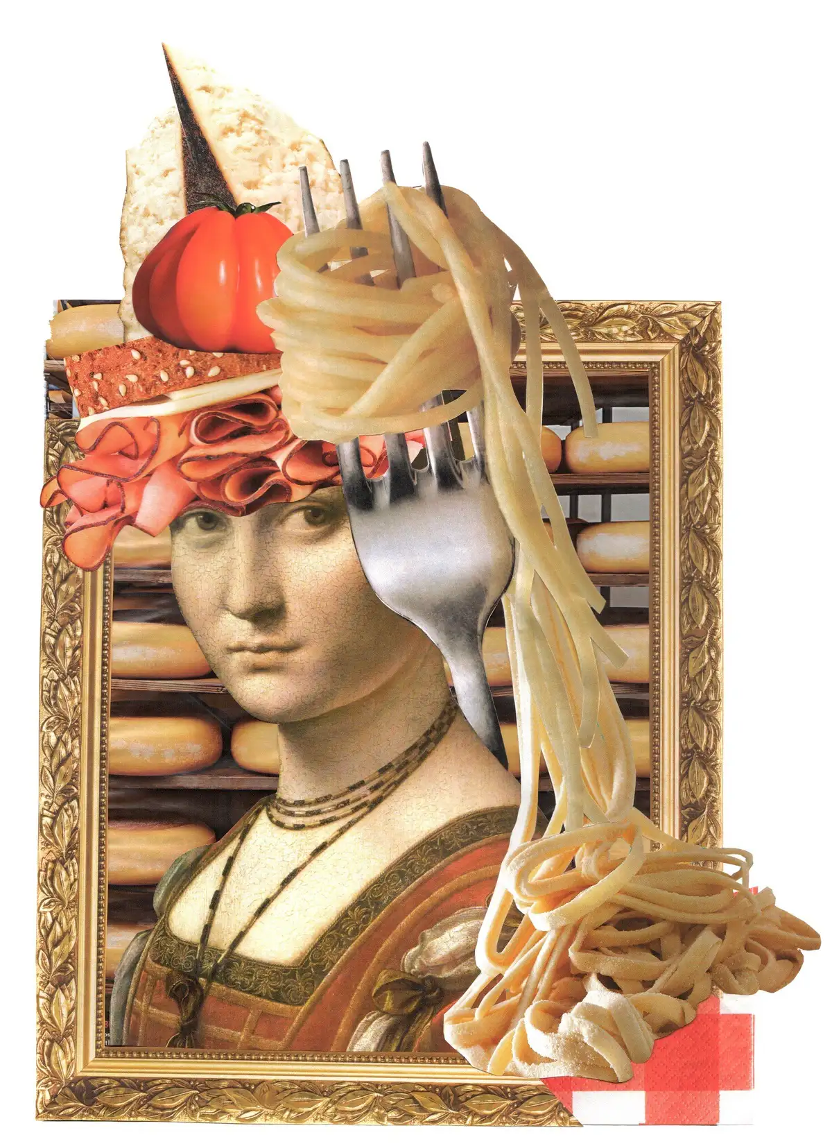 collage of spaghetti madonna