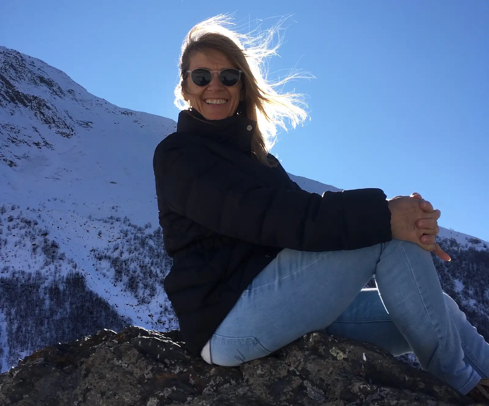 Marie Laforge Smiling with the sun in the background