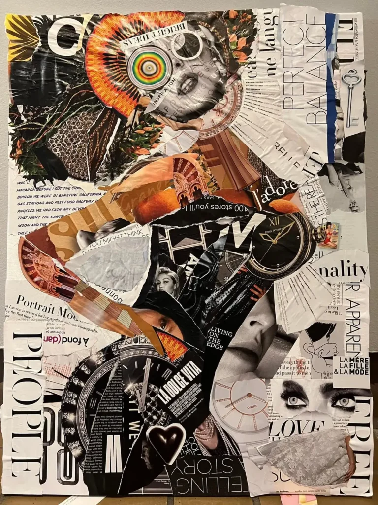 Collage of woman in black